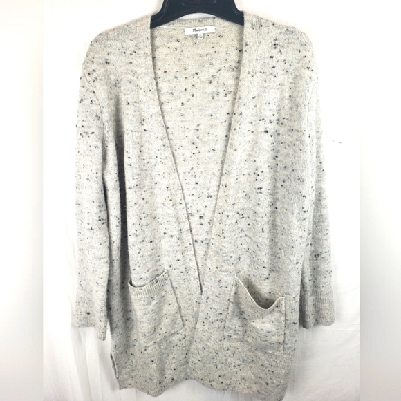 Madewell Sweaters - Madewell Women's Beige Long Pocket Sweatshirt Cardigan Sz XS